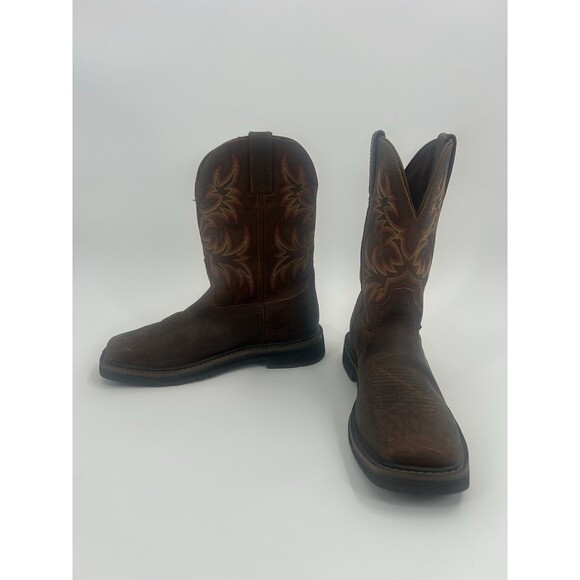 Justin Boots Brown Leather Western Work Boots main image 6
